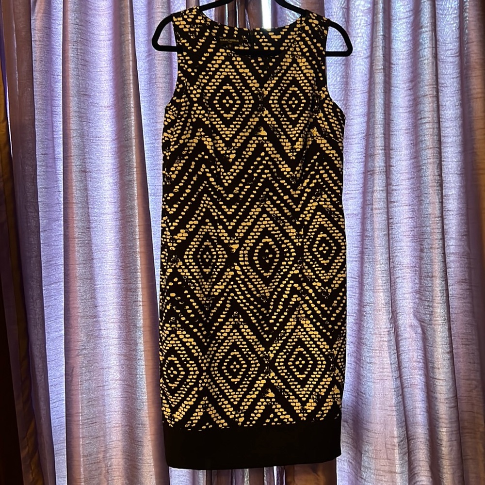 Black and white midi dress